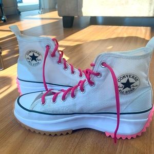 Converse Run Star Hike Platforms White/Pink Size Men’s 8 Women’s 91/2
